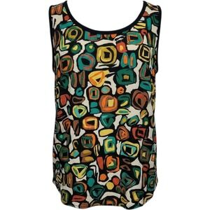 Vintage 90s Platinum by Dorothy Schoelen Womens‎ Abstract Geometric Tank Top